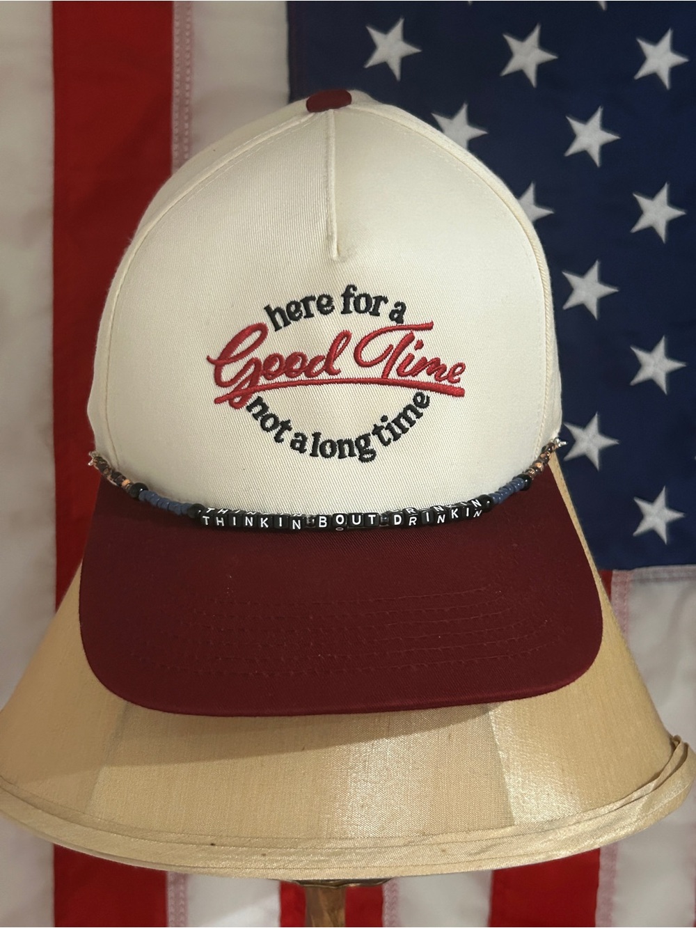 Beaded Hat chain  Thinkin bout drinkin handmade brand new